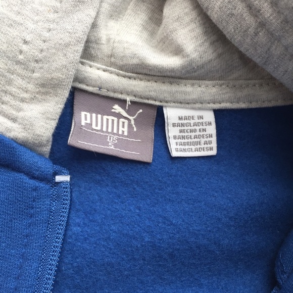 Puma Blue & Gray Hoodie Fully Zipper Jacket - Picture 4 of 7